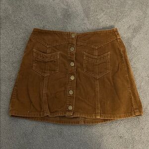 Kendall & Kylie Tan Corduroy Mini Skirt